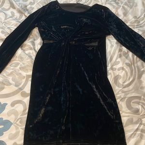 Plus long sleeve velvet dress